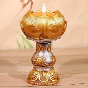 Electronic Butter Lamp Lamp holder Buddha front supply lamp LED long light Buddha lamp eight auspicious rechargeable butter lamp household
