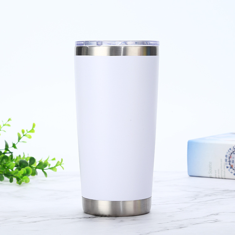 Amazon 20oz car cup car large capacity ice cup double vacuum stainless steel beer straw thermos cup