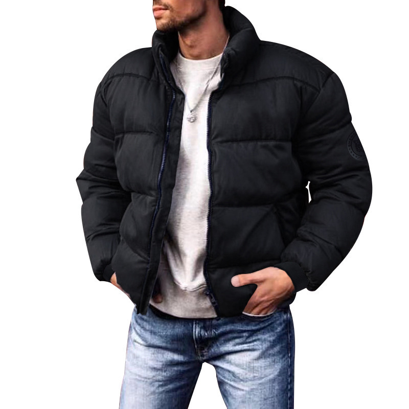 2023 cross-border Men's winter cotton-padded coat winter coat stand collar casual cotton-padded coat thickened men's cotton-padded coat foreign trade