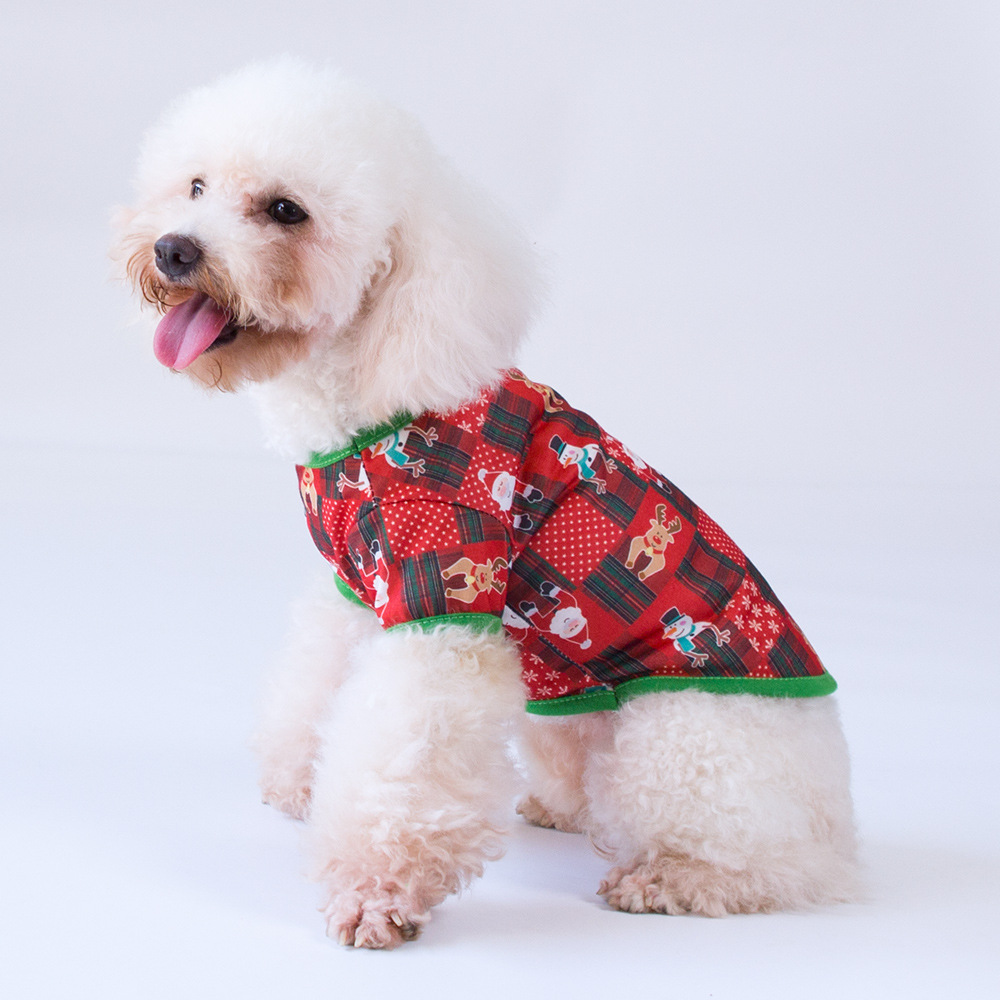 New Christmas dog clothes New Year teddy bear Bomei cat pet large number in stock factory direct sales