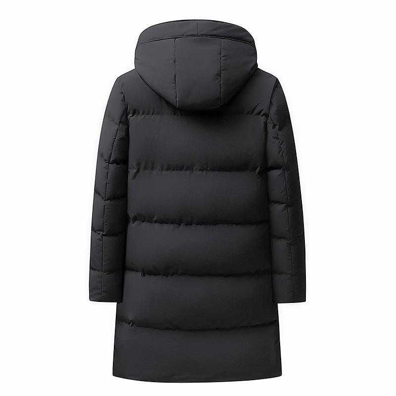 Cotton-padded coat winter New thickened warm hooded mid-length versatile over-the-knee high-end fashion versatile cotton-padded jacket for men