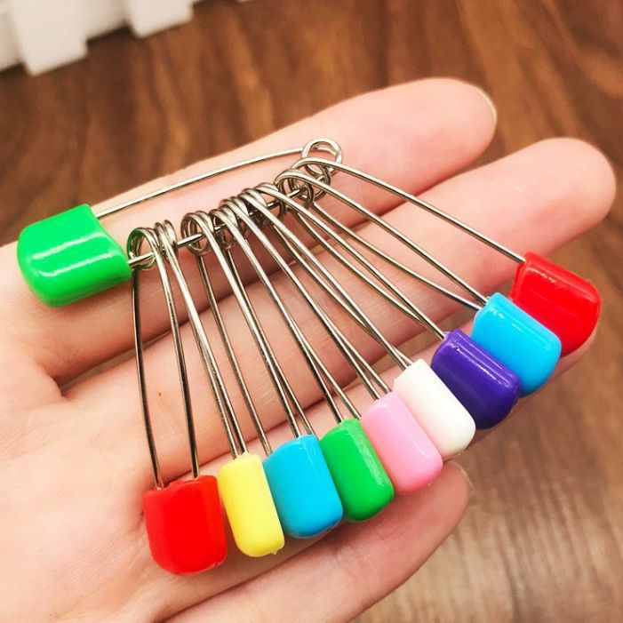 Colorful Plastic Toe Pin Children's Stainless Steel Safety Pin Baby's Big small size Cartoon Safety Pin