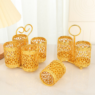 Light luxury iron chopsticks rack tube household draining chopsticks basket wall-mounted chopsticks storage box storage rack kitchen chopsticks cage