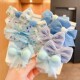 TFQ013-5# light blue solid color floral hair ring 10-piece set