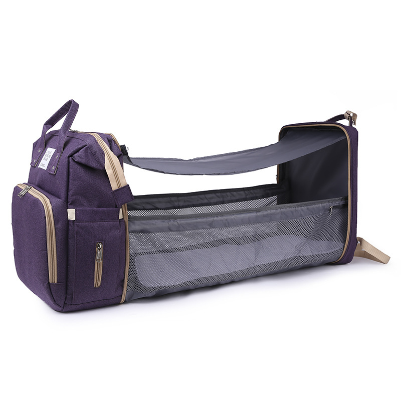 Large Capacity Maternal and Infant Bag Just-to-Date Mummy Bag Multifunctional Maternal and Infant Bed Backpack Portable Baby Folding Bed Bag