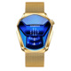 Gold mesh belt-full gold-blue surface