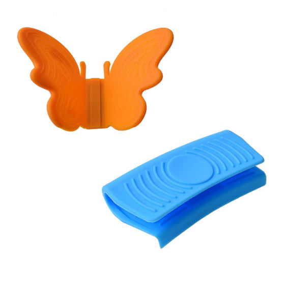Jiaju Magnetic Absorbable Butterfly Heat Insulation Silicone Hand Clip for Dishes and Dish Pot Handle Clip for Oven Baking Anti-scald Gloves
