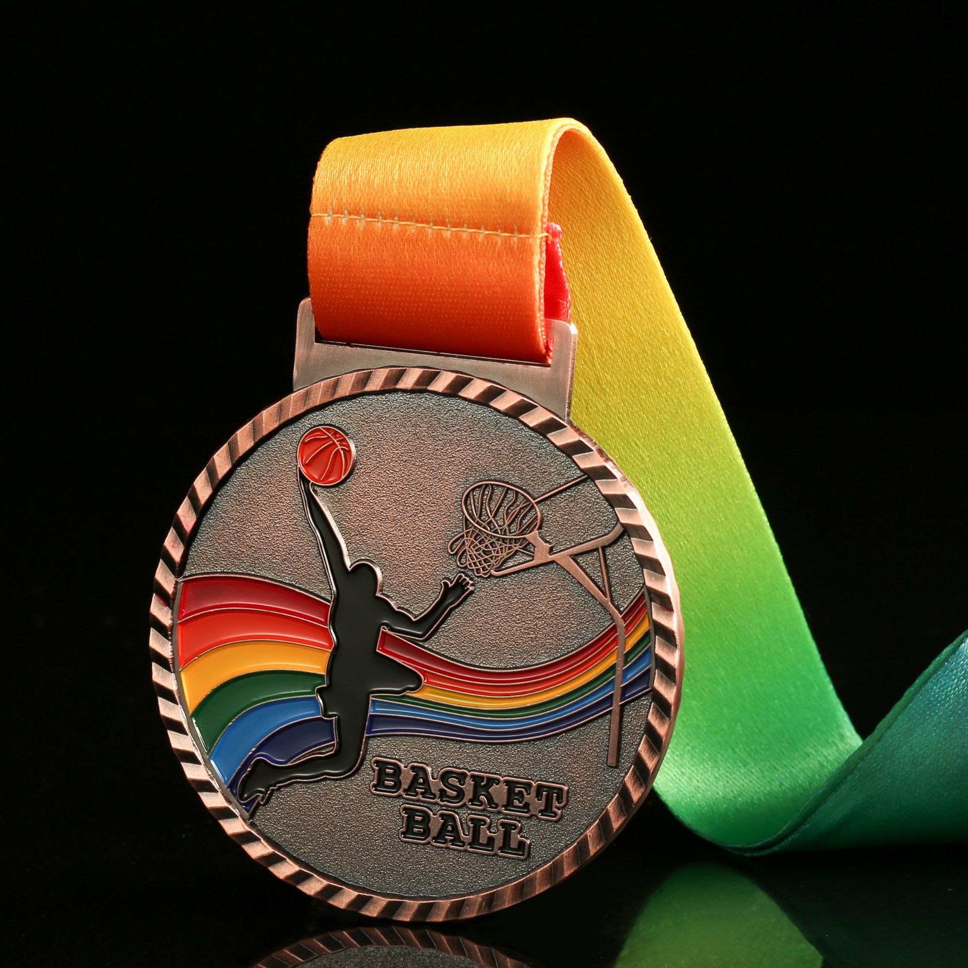 Metal Medal Customized Marathon Running Pulley Basketball Badminton Medal Customized Summer Camp Memorial Listing