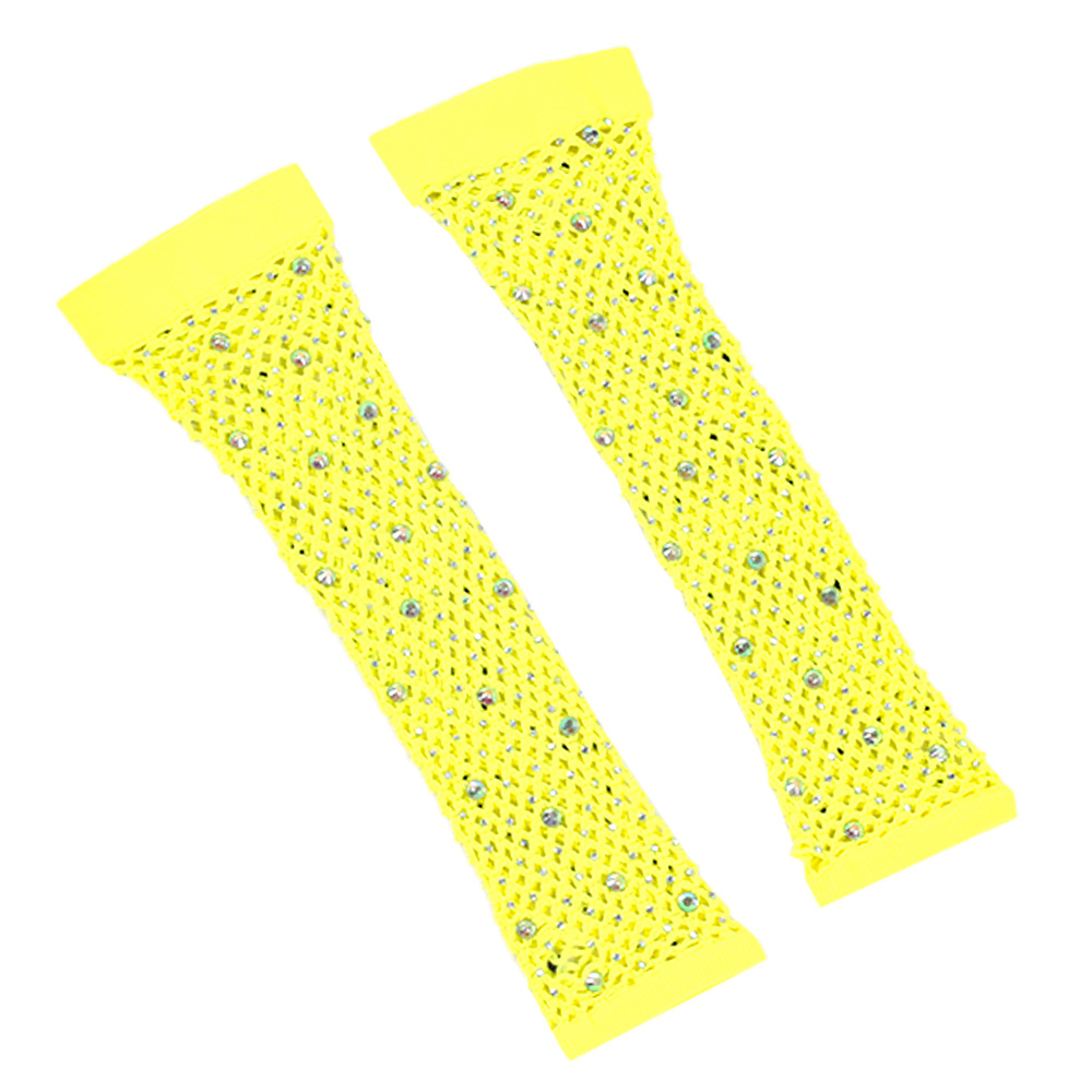 80 Ball Diamond Gloves Party Fishing Net Stretch Mesh Gloves European and American Retro Cross-border Sexy Hot Drilling Gloves_voghion.com