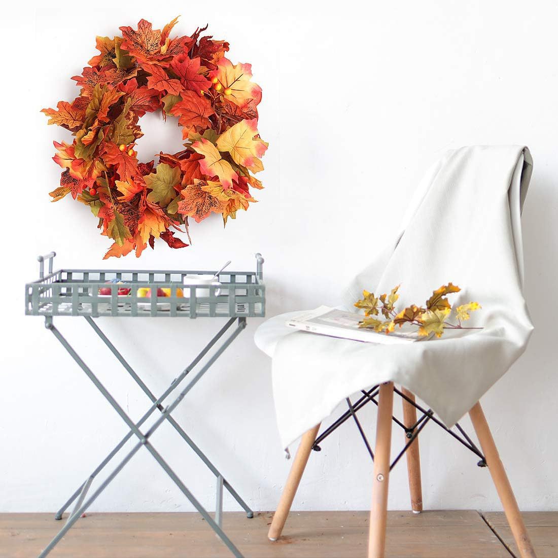 Vite del Ringraziamento Foglia d'Acero Vite 5.7 Piedi Autunno Decorativo Appeso Vite Simulazione Foglia d'Acero Vite_voghion.com