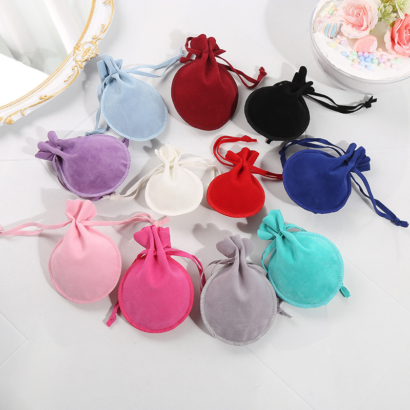 New Double-sided Fleece Gourd Bag Drawstring Jewelry Bag Macaron Color Gift Packaging Jewelry Bag