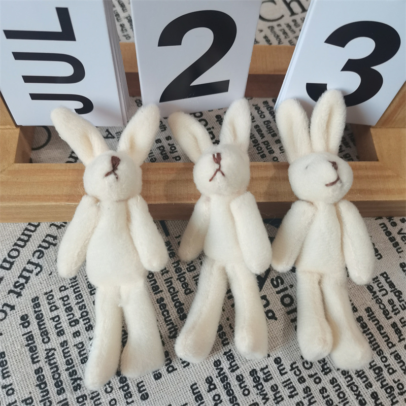 本物のぬいぐるみのミニ関節熊兎のぬいぐるみのペンダントの小さいサイズの毛布の茶色のイヤリングの部品の材料|undefined