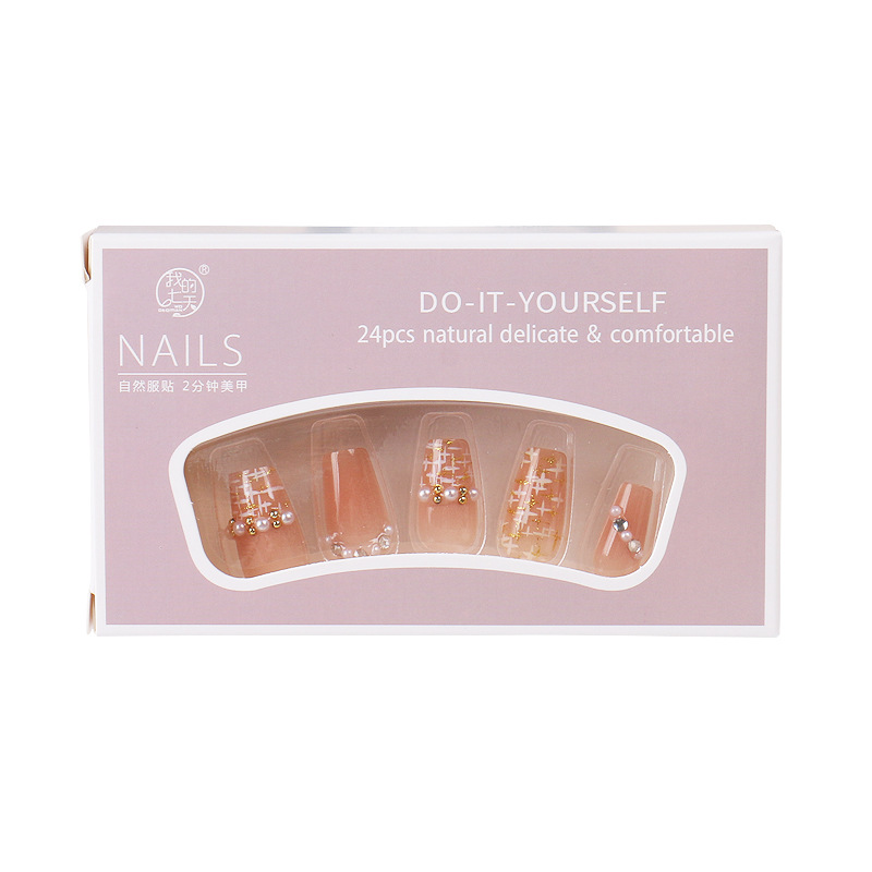 Little Red Riding Book Explosions Hand-worn Armor Wholesale Short Naked Color Scatter Manicure Finished Nail Stickers Fake Nails