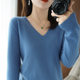 2025 Spring New Solid Color V-Neck Knitted Base Shirt Pullover Slim Sweater Thin Styline Interior
