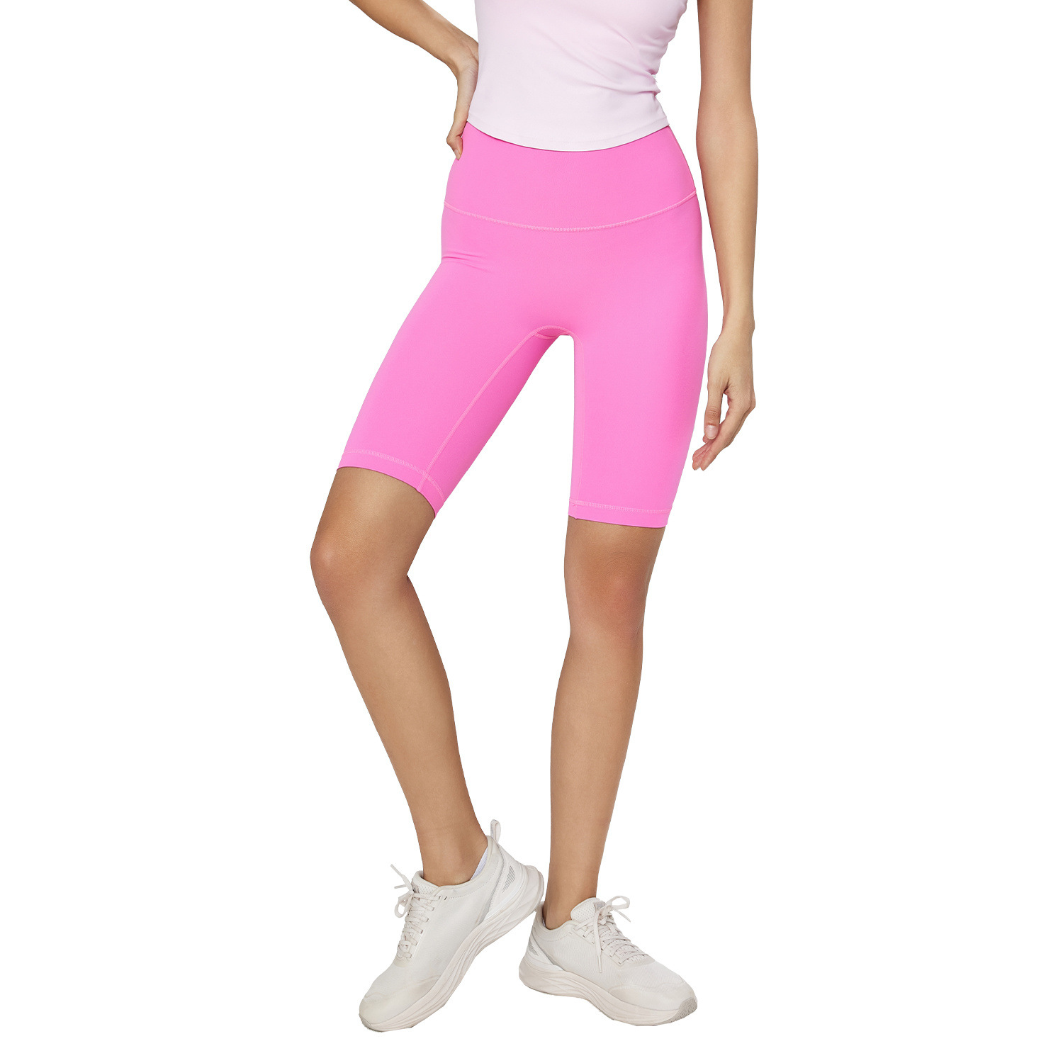 Summer Naked Fitness Peach Hip Base Five Points Yoga Pants Tight Elastic Training Slimming Outer Wear Sports Shorts