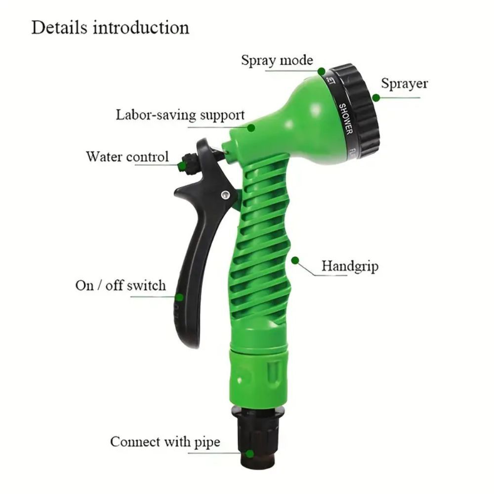Watering flowers and car washing: garden hose telescopic water pipe high pressure water gun garden water pipe watering flower water gun