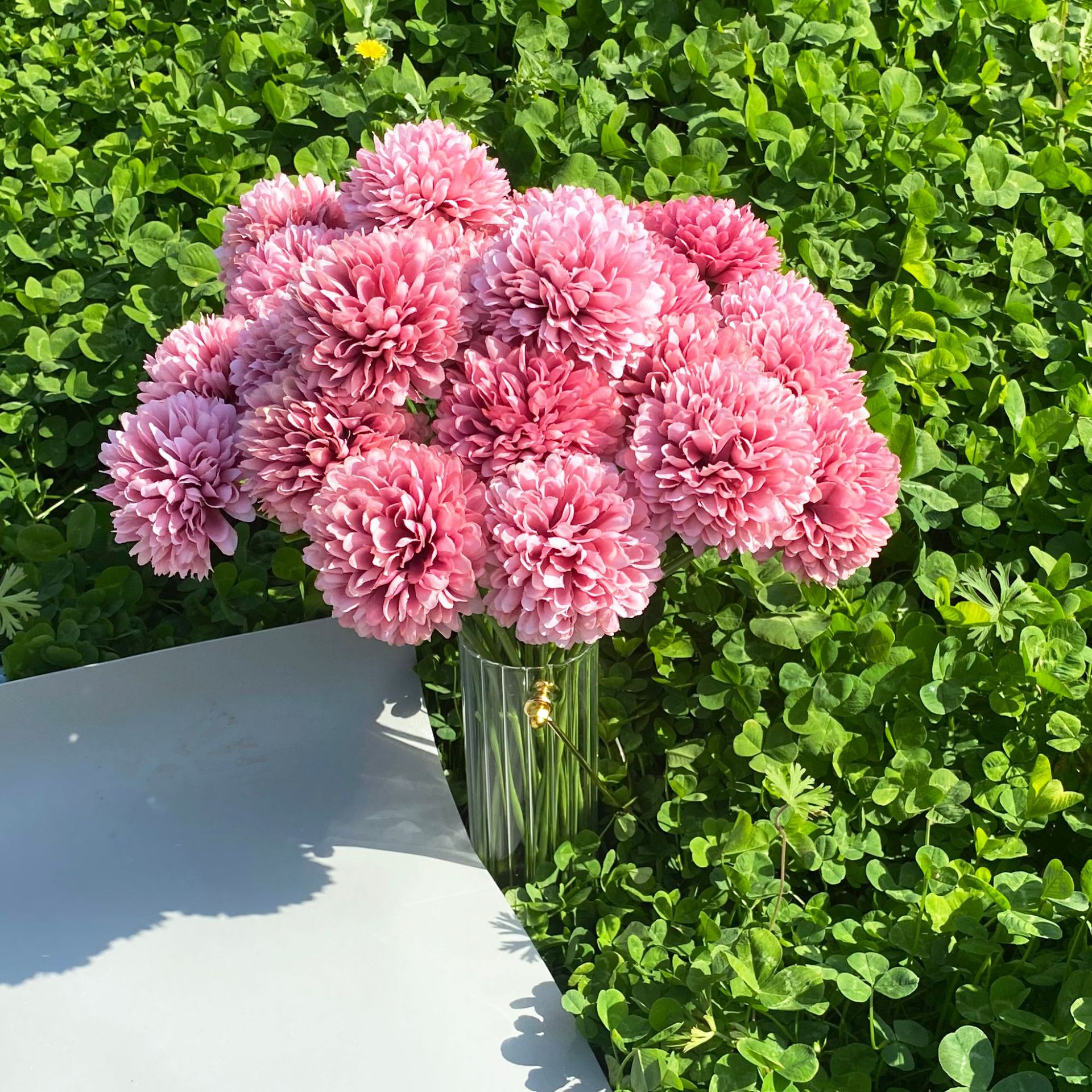 Single ball chrysanthemum artificial flower single head ping-pong chrysanthemum onion flower home living room single bunch of dandelion gerbera spot