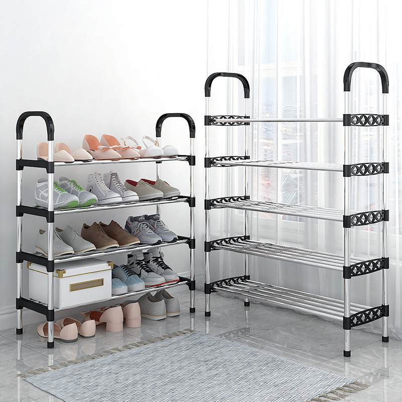 Simple Shoe Rack Galvanized Steel Pipe Household Doorway Shoe Storage Rack Multi-layer Space-saving Simple Shoe Cabinet for Rental Room