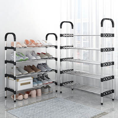 Simple Shoe Rack Galvanized Steel Pipe Household Doorway Shoe Storage Rack Multi-layer Space-saving Simple Shoe Cabinet for Rental Room