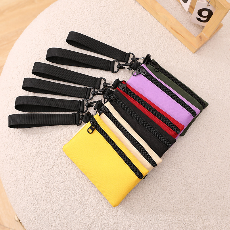 [in stock wholesale] factory direct 2024 Korean fabric solid color wrist coin purse key bag cash bag