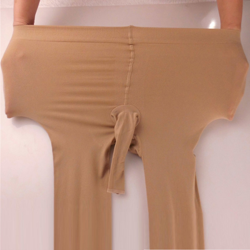 Men's stockings plus size pantyhose 35.00 kg-115.00 kg elastic bag egg JJ set open crotch velvet high elastic leggings socks