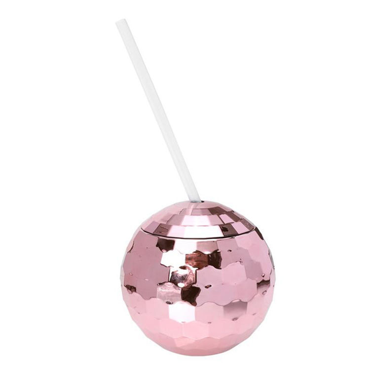 Пластиковый стакан для воды discoball стакан для воды флеш-шар гальванизированный шарик чашка кружка для девочек соломка бокал для вина Amazon