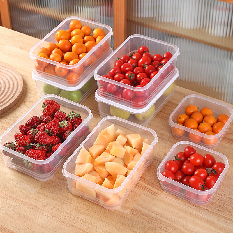 Refrigerator frozen meat box storage box food grade food classification grid fruit box non-flavor sealed fresh-keeping frozen box