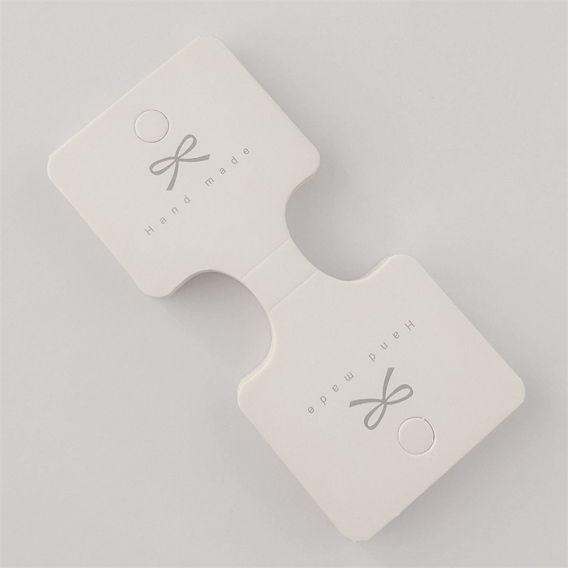5.5*11.7cm Folding Card Paper ~ Adult Children Hair Rope Paper Card Bow White Hair Accessories DIY Tag