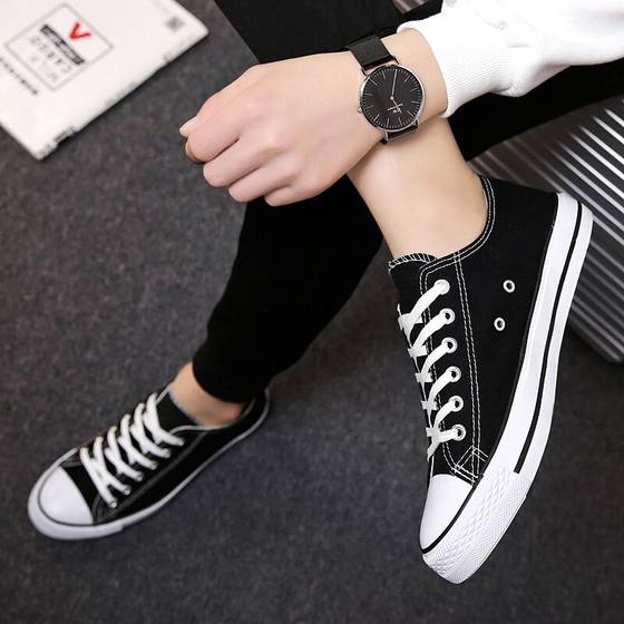 Low-top Canvas Shoes for Men and Women Couple Students Korean Style All-match Casual Shoes Classic Single-layer Shoes White Shoes Skate Shoes H01
