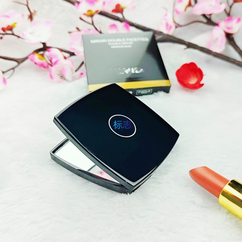 Internet Celebrity Chanel Style Mirror Folding Mirror Portable Makeup Mirror Mini Makeup Mirror Hand Mirror Beauty Makeup Mirror