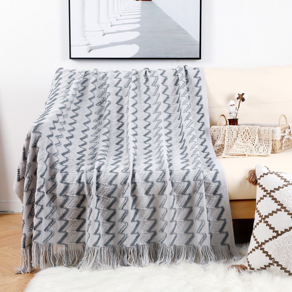 Sofa Blanket Knitted Blanket Nordic Sofa Towel Cover Cloth Tassel Wool Blanket Air Conditioning Blanket Nap Blanket Bed End Blanket