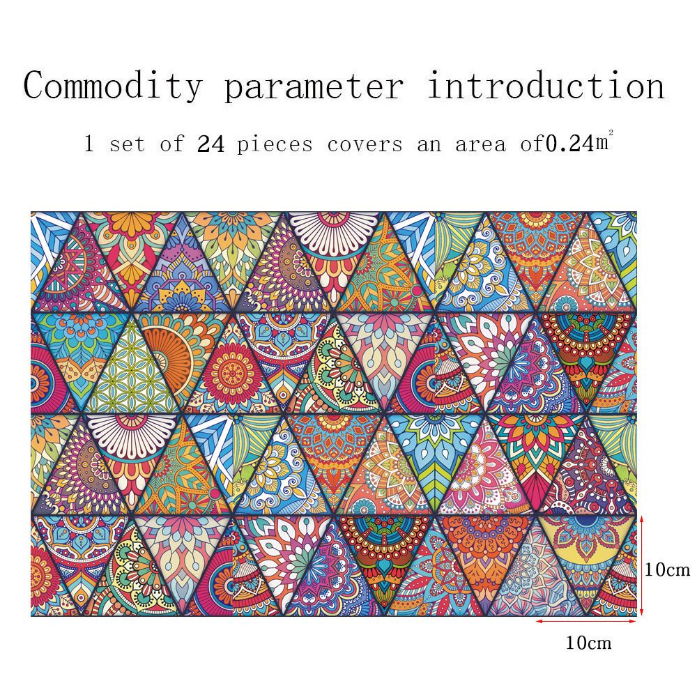 XL017-030 cross-border new retro pattern tile stickers bedroom living room wallpaper wall stickers decorative painting removable