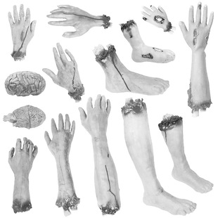 Halloween Horror Props Haunted House Bar Chamber Decoration Parody Heart Simulation Fake Hand Fake Blood Hand Broken Hand Broken Foot