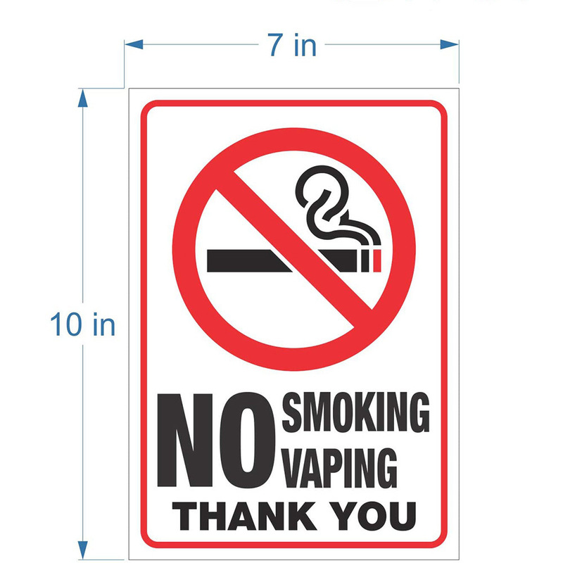 スポット10*7インチ喫煙禁止電子タバコマーク警告ラベル防水no smokingシール|undefined