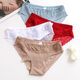 Cross-border popular stitching lace underwear Women's Ice Silk comfortable breathable women's briefs French romantic girl's pants