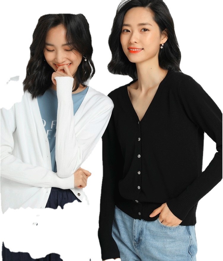 Foreign trade Europe and the United States temperature difference artifact V-neck cardigan sweater women plus fat plus size coat solid color knitted jacket 90.00kg
