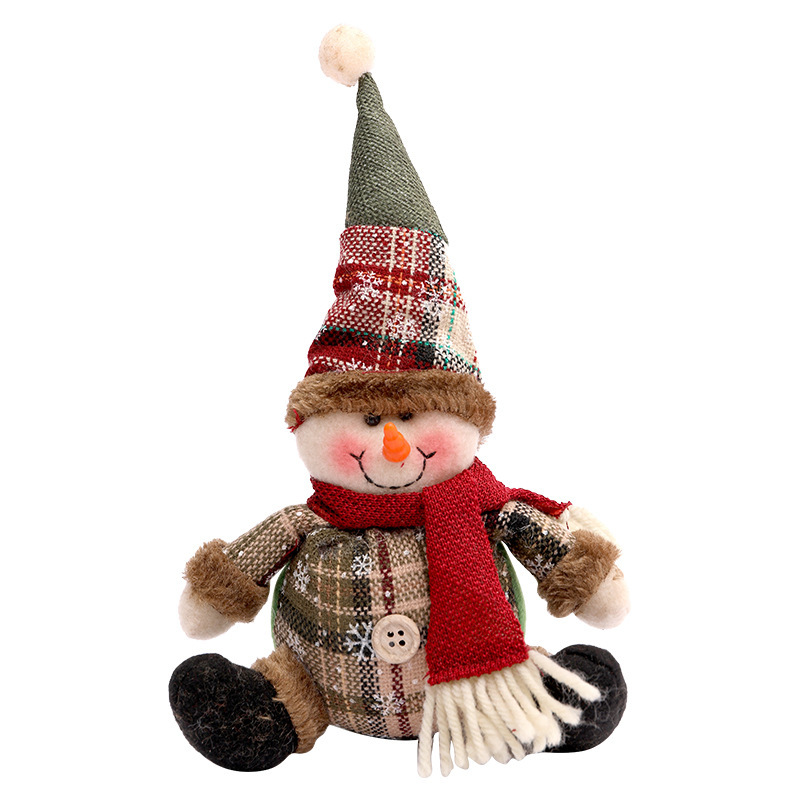 巧鼎の新しいタイプのクリスマスの装飾の麻布の格子のボタンの球形のクリスマスのペンダントの太っている雪だるまのヘラジカの置物の卸売り|undefined