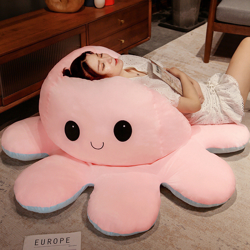 超大章魚雙面玩偶生氣章魚翻面變臉公仔心情小章魚生日禮物女