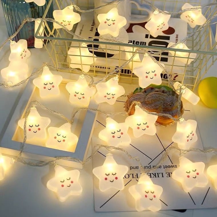 Ledかわいい笑顔星装飾カラーランプフラッシュランプ部屋配置ランプクリスマス児童部屋幼稚園|undefined