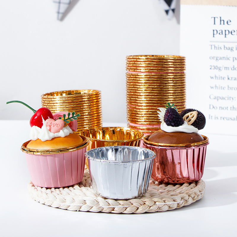 Solid Color Cupcake Paper Holder Disposable High Temperature Resistant Roll-up Baking Dessert Hat Cup Mold