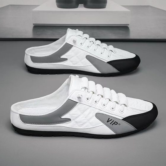 Tods men's 2024 spring and summer men's flat casual shoes trendy soft bottom driving shoes half support shoes men's fashionable shoes