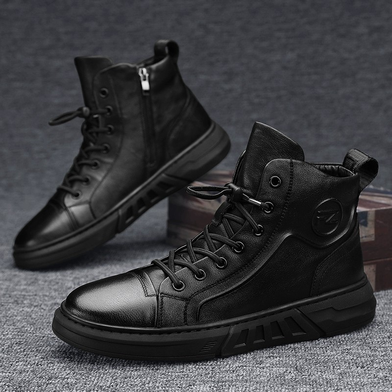 High-top men's shoes 2023 new summer sports casual sneakers breathable Korean style thick bottom increased mid-top white fashion shoes