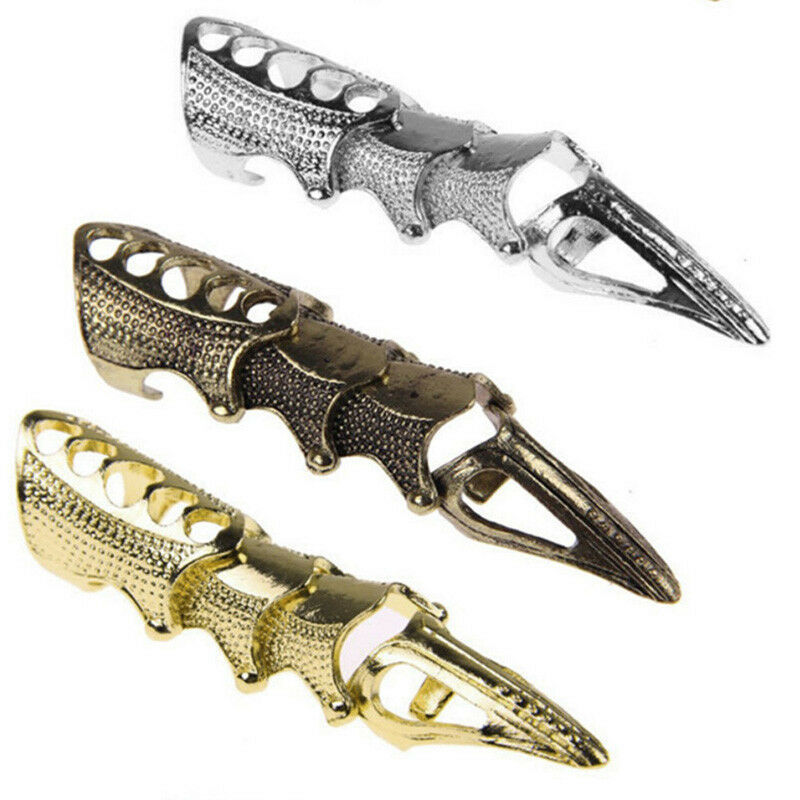 Jewelry manufacturers supply European and American retro punk cool pointed long joint ring four section ring