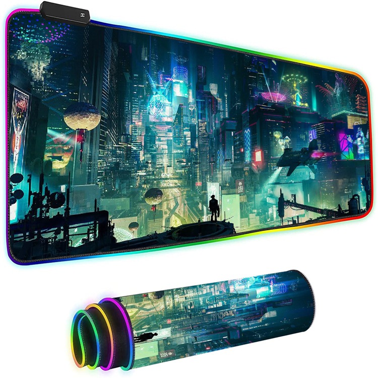 Cross-border e-sports animation pattern game magic color luminous mouse pad rgb mouse pad game oversized extended table pad