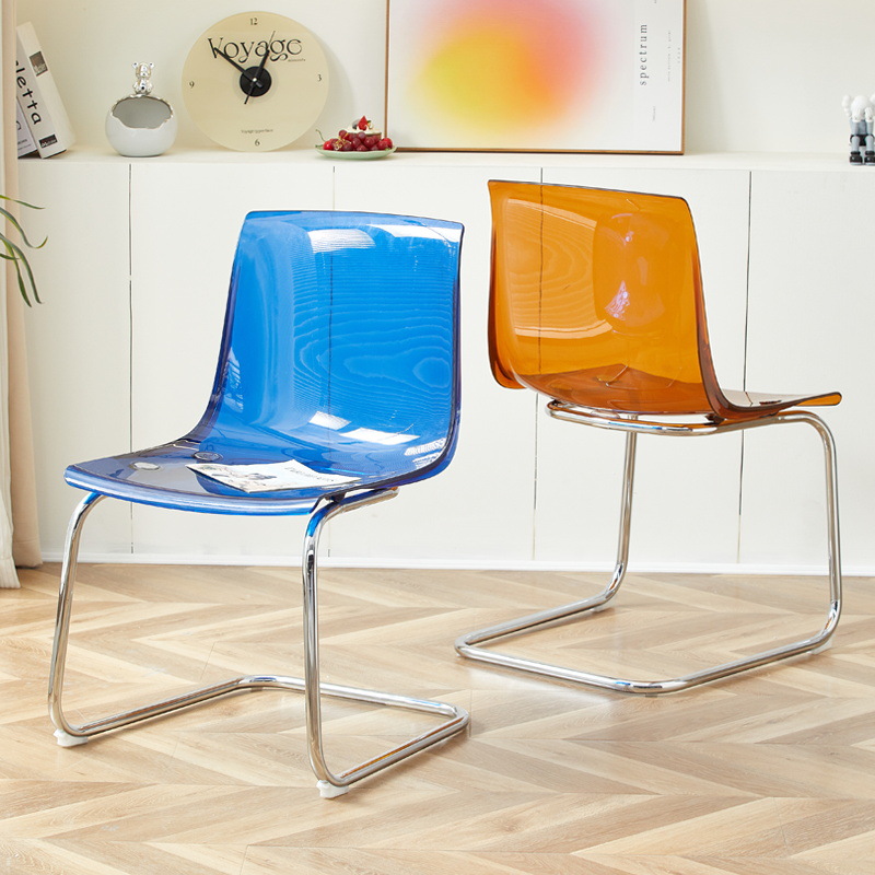 Nordic Acrylic Chair Transparent Dining Chair Plastic Backrest Desk Chair Simple Modern Household Toias Dining Table and Chair