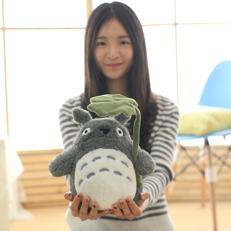 Creative Hayao Miyazaki Foreign Trade Bare Teeth Lotus Leaf Totoro Doll Pillow Cute Doll Doll Plush Toy Gift - ShopShipShake