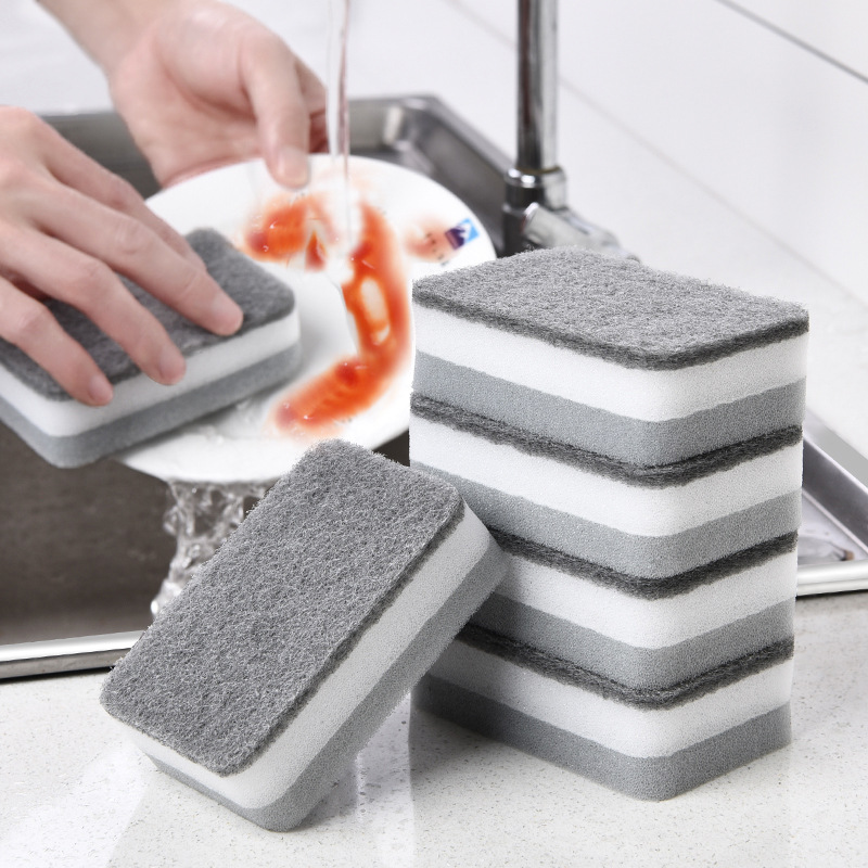 Sponge wipe thick gray dish washing sponge kitchen household cleaning sponge dishwashing cloth cloth wholesale
