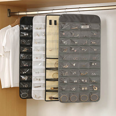 80 Cage Storage Bag Jewelry Storage Hanging Bag Non-woven Double-sided Necklace Jewelry Fit Bag Dust-proof Storage Box