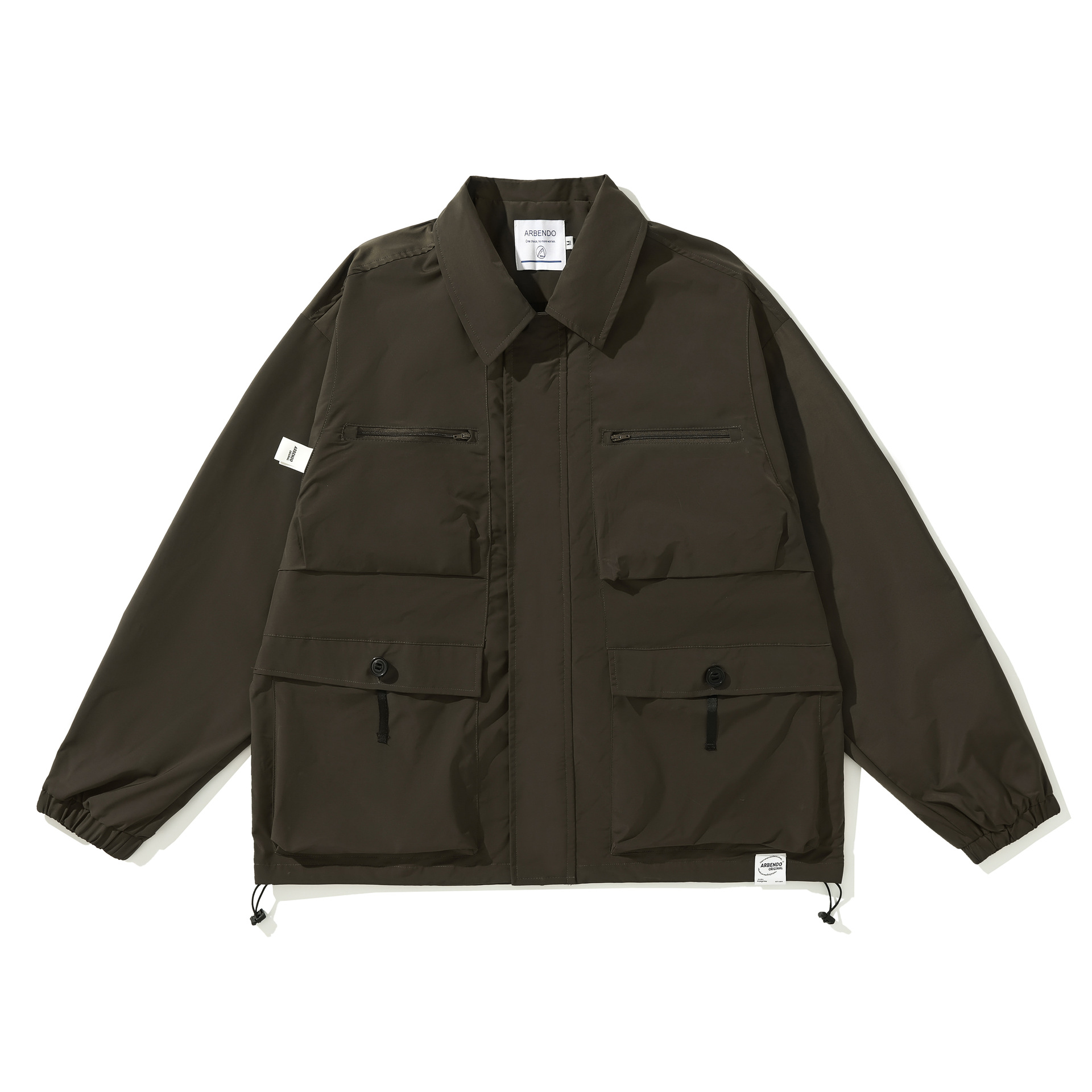 Wuhang spring clothing Japanese retro workwear lapel multi-pocket loose jacket zipper casual jacket wt1130.