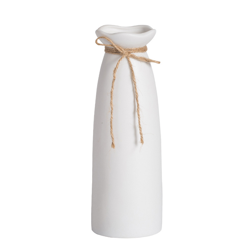 White ceramic vase hydroponic Nordic modern creative home living room table dried flower flower arrangement decorative ornaments wholesale